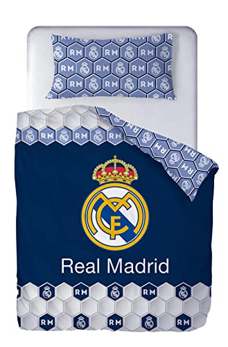Funda Nórdica Real Madrid 2021 2 Piezas. Escudo Centrado. (Cama 105)