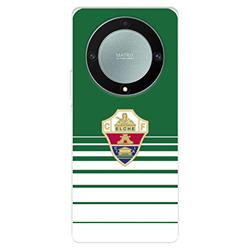 Funda para Huawei Honor Magic5 Lite del Elche CF Escudo Rayas Verdes tansparente para Proteger tu móvil. Carcasa de Silicona Flexible con Licencia Oficial Elche CF