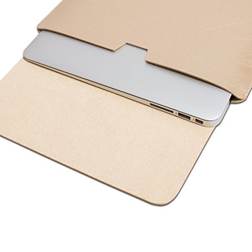Funda para MacBook de microfibra, cuero, fina, de lujo, alfombrilla para ratón integrada, para MacBook 12 pulgadas, Oro
