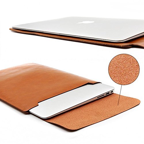 Funda para MacBook de microfibra, cuero, fina, de lujo, alfombrilla para ratón integrada, para MacBook 12 pulgadas, Oro