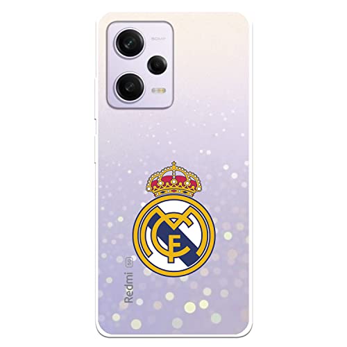 Funda para Xiaomi Redmi Note 12 Pro 5G del Real Madrid Escudo Real Madrid tansparente para Proteger tu móvil. Carcasa de Silicona Flexible con Licencia Oficial Real Madrid