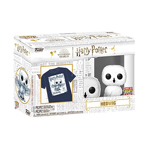Funko Pop! & tee: Harry Potter - Hedwig - Large - (L) - Camiseta, Franela - Ropa con Figura de Vinilo Coleccionable - Idea de Regalo - Juguetes y Camiseta de Manga Corta para Adultos Hombres