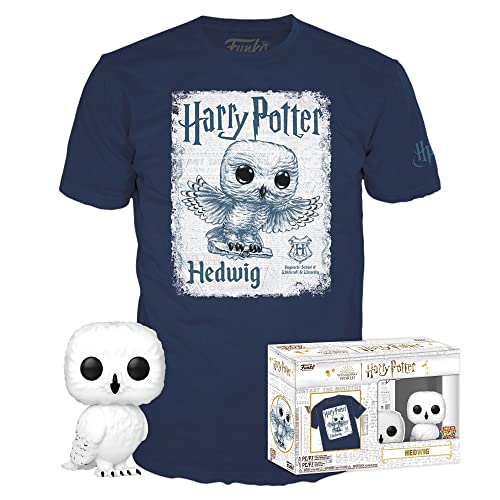 Funko Pop! & tee: Harry Potter - Hedwig - Large - (L) - Camiseta, Franela - Ropa con Figura de Vinilo Coleccionable - Idea de Regalo - Juguetes y Camiseta de Manga Corta para Adultos Hombres