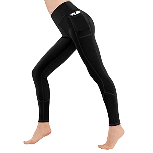 FVXYnnv Leggins Deportivos Mujer, Mallas Deporte Mujer Leggings Cintura Alta Pantalones de Yoga con Bolsillos para Gimnasio Fitness Running Pilates (L)