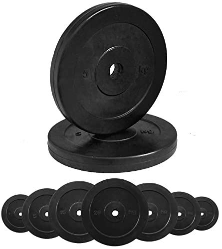G5 HT SPORT Discos de hierro fundido engomados Ø Agujero 25 mm para gimnasio y gimnasio en casa de 0,5 a 20 kg para mancuernas y pesas (2 x 10 kg)…
