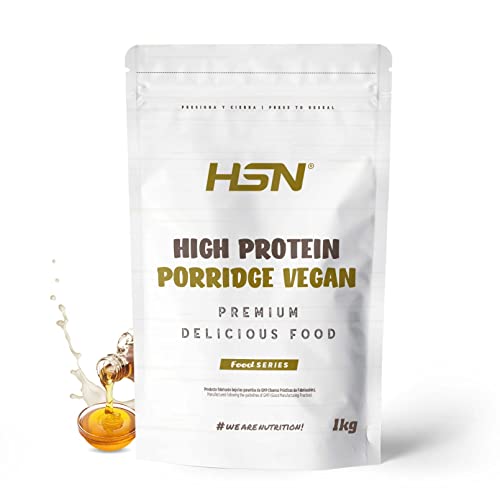 Gachas de Avena Proteicas Veganas de HSN | Sabor Sirope de Arce 1 Kg = 20 Tomas de Porridge Proteico de Avena Integral y Proteína de Guisante y Arroz | Fácil y Rápido de Preparar