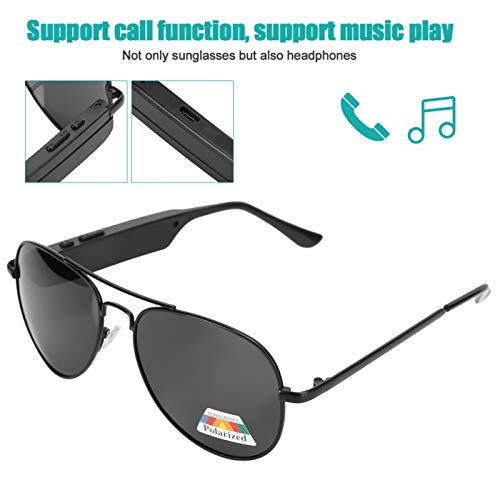 Gafas de Sol Inteligentes con Bluetooth, Gafas para Auriculares al Aire Libre con Audio inalámbrico Plegable portátil, Función de Llamada de Asistencia, Música de Apoyo