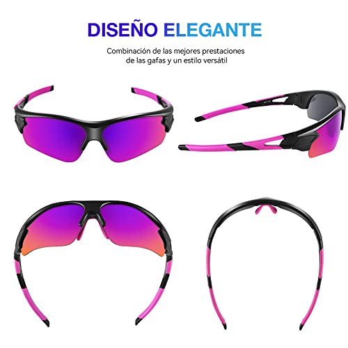 Gafas de Sol Polarizadas - Bea·CooL Gafas de Sol Deportivas Unisex Protección UV con Monturas Ligeras para Esquiando Ciclismo Carrera Surf Golf Conduciendo