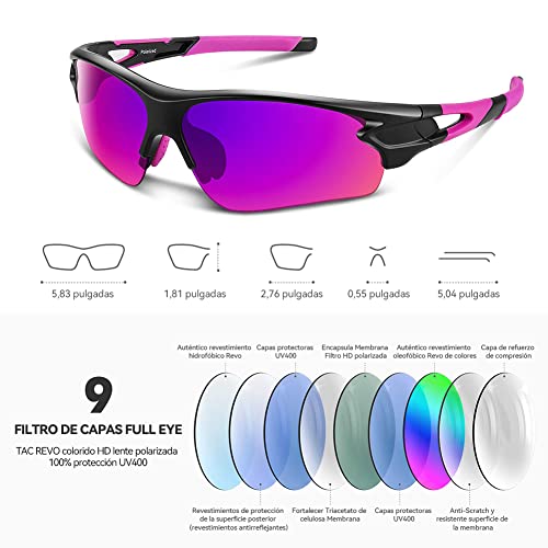 Gafas de Sol Polarizadas - Bea·CooL Gafas de Sol Deportivas Unisex Protección UV con Monturas Ligeras para Esquiando Ciclismo Carrera Surf Golf Conduciendo