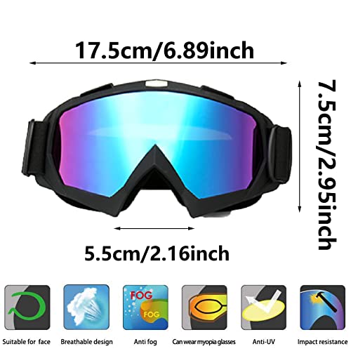 Gafas Snowboard Espejo, Nieve a Prueba de Viento Anti-Niebla Gafas, Gafas UV Antivaho con Relleno de Espuma, Tanto para Hombre como para Mujer, Aptas para Deportes Al Aire Libre