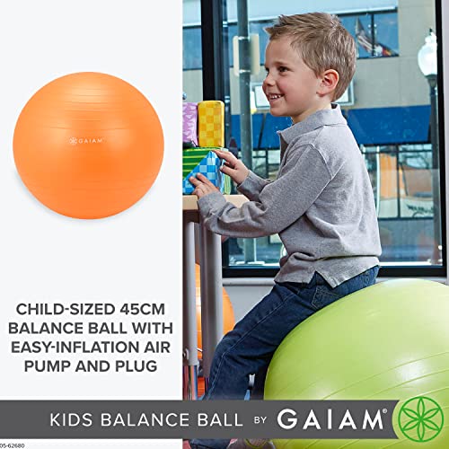 Gaiam - Silla de balón de Equilibrio para niños, diseño clásico de balón de Estabilidad, Asiento de Escritorio para el Aula Infantil, Color Verde (Bola de Repuesto), tamaño 38 cm