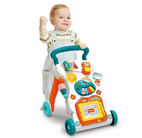 GalPat Baby Correpasillos Bebé, Andador primeros pasos. Ruedas con velocidad regulable. Contiene instrumento musical, Pizarra y juguetes de entretenimiento, 12+ Meses, fácil Montaje (BLANCO)
