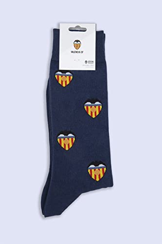 GAMBEA Calcetines Escudo Valencia CF, 41-46. Calcetines Valencia CF. Producto Oficial Tallas 41-46 y 36-40. Media caña