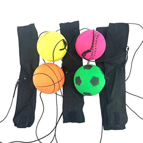 GeKLok Bola de muñeca, pelotas de muñeca deportivas, bola de goma con cuerda elástica de rebote para ejercicios de muñeca, regalo para niños (2 unidades)