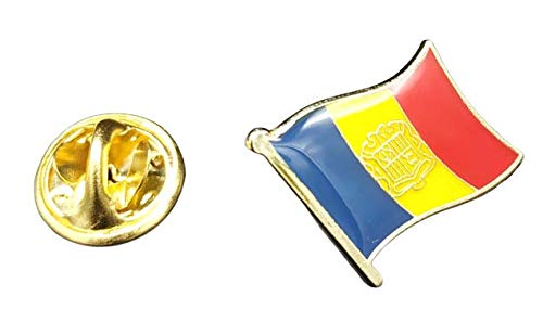 Gemelolandia | Pin de Solapa Bandera Mastil Andorra 16x15mm | Pines Originales Para Regalar | Para las Camisas, la Ropa o para tu Mochila | Detalles Divertidos