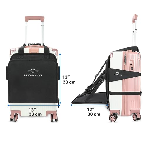 Genérico asiento de viaje, maleta con ruedas para niños, portaniños para equipaje de mano asiento adaptador maleta, Negro , Mochila que contiene un asiento portátil