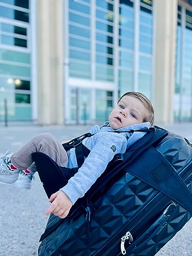 Genérico asiento de viaje, maleta con ruedas para niños, portaniños para equipaje de mano asiento adaptador maleta, Negro , Mochila que contiene un asiento portátil