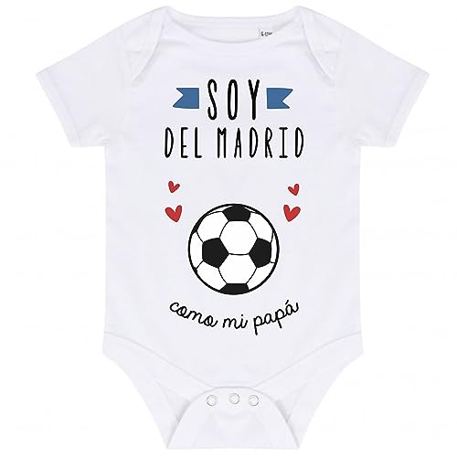 Genérico Body Bebé 100% Algodón Futbolista como papá (2-3 Meses, Madrid)