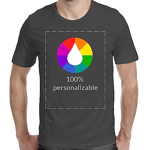 Genérico Camiseta Personalizable · con Tus Fotos y Textos · A Todo Color Serigrafía (M, Gris Plomo)
