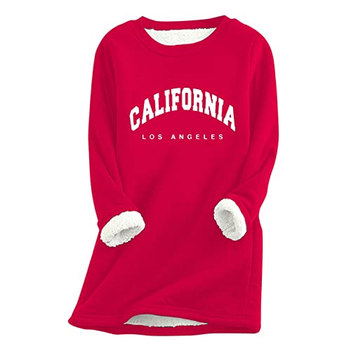 Genérico Jersey De Forro Polar para Mujer Cuello Redondo Holgada Camiseta Moderno Impresión de Monograma Otoño/Invierno Forro Polar De Doble Hilo Top