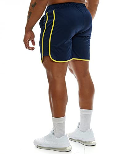 Genfien Pantalones Cortos de Deporte para Hombre Secado Rápido Transpirables de Malla Pantalones Cortos para Correr con Bolsillos de Verano