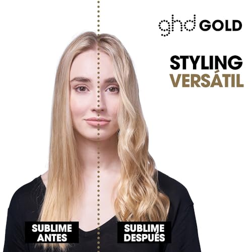 ghd gold - Plancha de pelo profesional para alisar, rizar y crear ondas, temperatura óptima de peinado 185ºC, tecnología dual-zone, negro