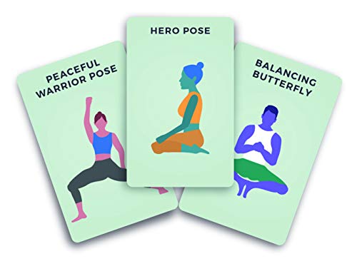 Gift Republic GR490055 100 Tarjetas de posturas de Yoga, Color Verde
