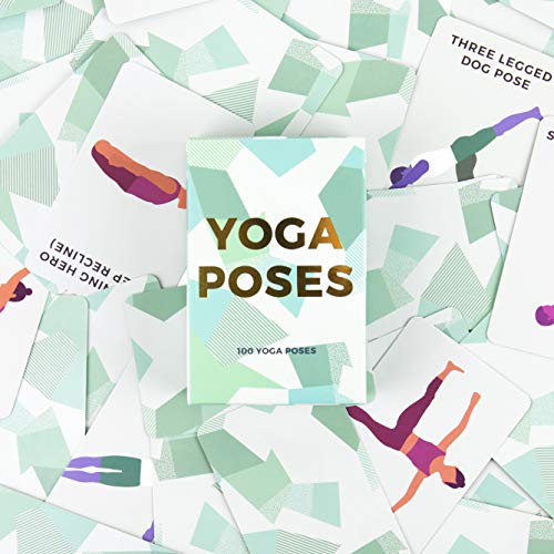 Gift Republic GR490055 100 Tarjetas de posturas de Yoga, Color Verde