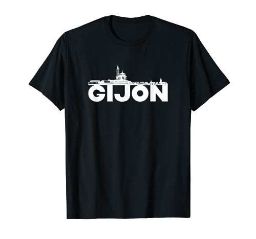 Gijon España Silhouette Horizontal Skyline City Camiseta