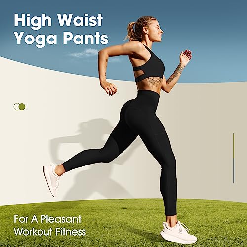GIMDUMASA Pantalón Deportivo de Mujer Cintura Alta Leggings Mallas para Running Training Fitness Estiramiento Yoga y Pilates GI188