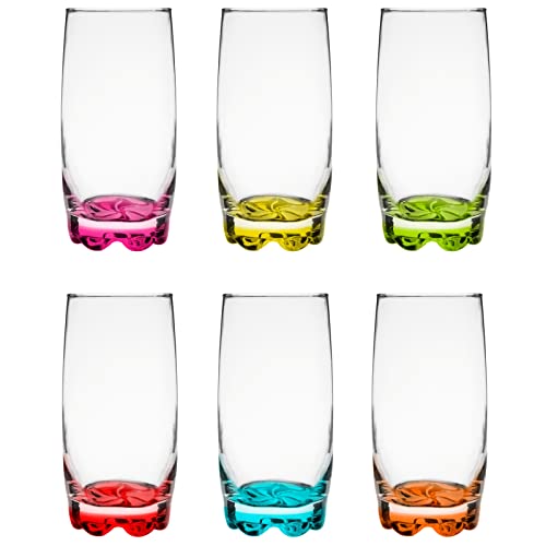 Glasmark A688011-W350-5082-26 Juego de 6 Vasos de 380 ml Bottom Mix Color, Cristal
