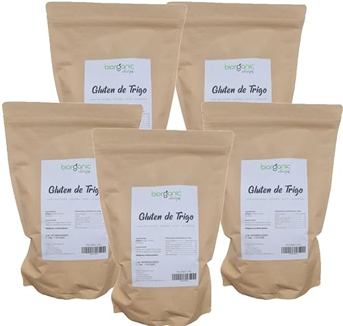 Gluten de Trigo pack 5kg | keto | Vegano | Ideal para elaborar masas sin carbohidratos y para elaborar seitán. 70% de proteínas. Marca Española.