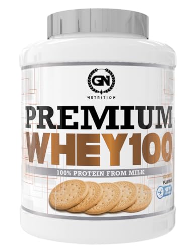 GN Nutrition Premium Whey Protein 100% 2 Kg | Proteina Whey (Galleta Maria) | Ideal Para Crecimiento Muscular y Recuperación