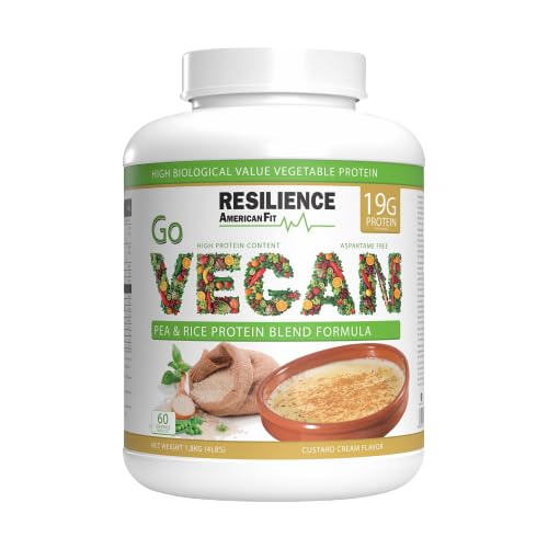 Go Vegan 1.8kg|Proteína Vegana de Guisante|Proteina Arroz|Sabor Natillas|Proteína Vegana | Proteína Vegetal | Proteínas Veganas para Nutrición Óptima y Rendimiento Superior.