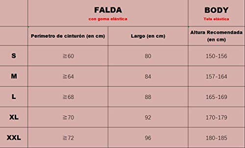Gojoy shop- Falda Profesional de Lunares para Baile Danza Flamenco o Sevillanas para Mujer con 3 Volantes (L, Blanco)