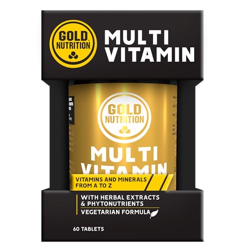 GoldNutrition Multivitamin - Multivitaminas y Minerales - 60 Comprimidos Vegetarianos - Complejo Vitamínico con Vitaminas y Minerales Esentiales - Multivitaminico para Hombre y Mujer.