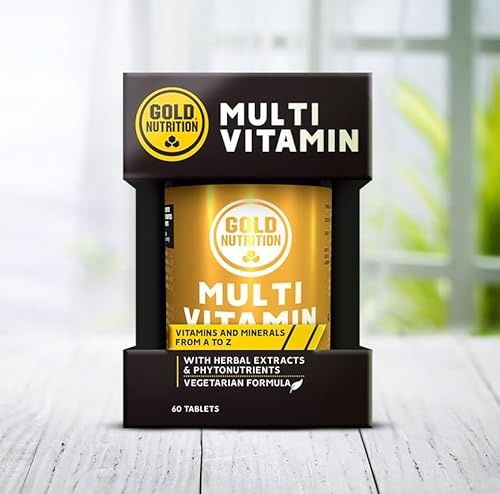 GoldNutrition Multivitamin - Multivitaminas y Minerales - 60 Comprimidos Vegetarianos - Complejo Vitamínico con Vitaminas y Minerales Esentiales - Multivitaminico para Hombre y Mujer.