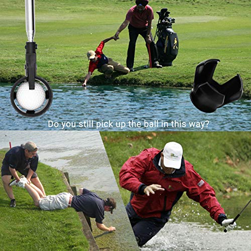 Golf Ball Retriever, Acero Inoxidable Telescópico Golf Ball Retriever para Agua con Golf Ball Putter Grabber Tool, Accesorios de Golf Golf Gift para hombres, Longitud: 1,83 m, Peso: 180 g (2.7m)