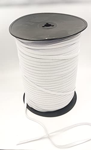 Goma elastica para Mascarillas 7mm, cinta elastica costura, goma elastica fina, Cinta elastica plana tela blanco para coser y manualidades (Blanco, Corte de 3 metros)
