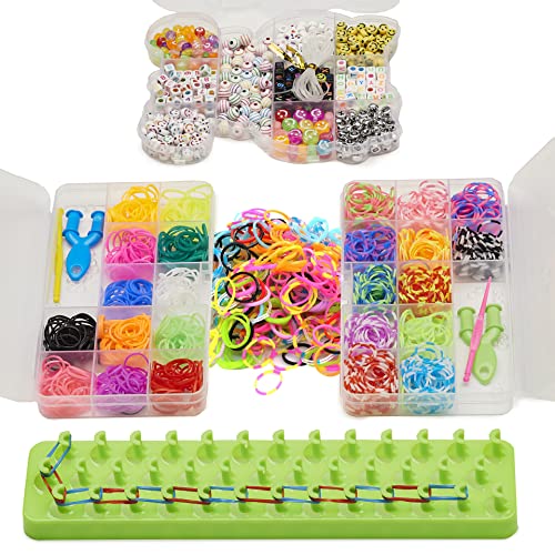 Gomas elasticas de colores para hacer pulseras, con telar-2000piezas gomitas con abalorios, para niña.