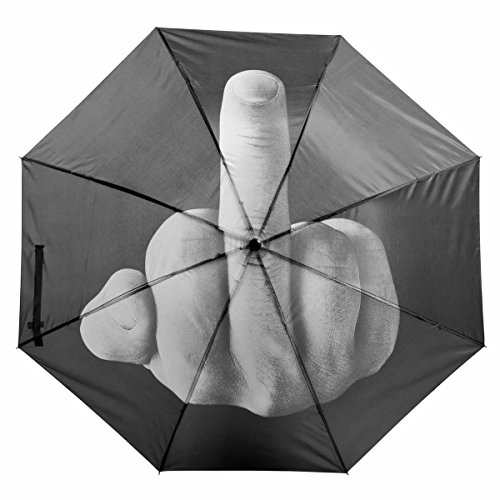 GOODS+GADGETS Paraguas con Huella del Dedo corazón - Paraguas de Bolsillo con Dedo apestoso 100cm - ¡El Original!