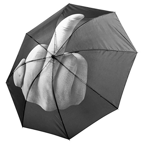 GOODS+GADGETS Paraguas con Huella del Dedo corazón - Paraguas de Bolsillo con Dedo apestoso 100cm - ¡El Original!