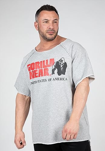 Gorilla Wear Top Classic Work out Camiseta, Gris, Medium para Hombre