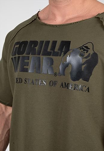Gorilla Wear Top Classic Work out Camiseta, Verde, Extra-Large para Hombre