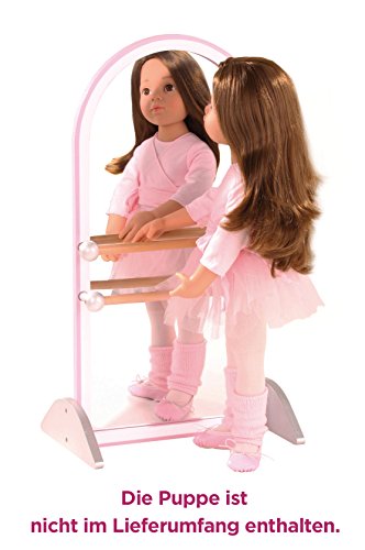 Götz 3402636 Barra de ballet para muñecas con espejo de madera – Altura total 52 cm – para muñecas de bebé y muñecas de pie de 25 – 50 cm