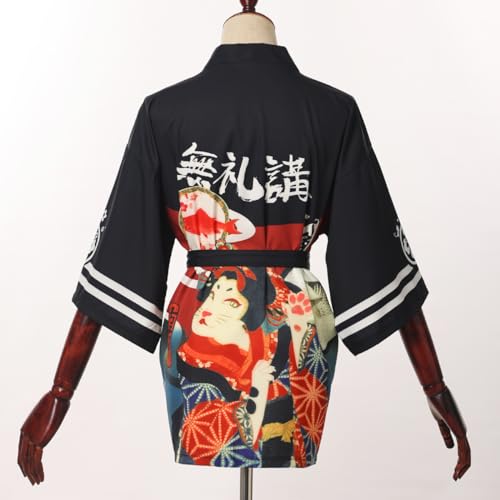 GRACEART Mujeres Vendimia Kimono Cubrir Arriba Cardigans Bata de Baño (M)