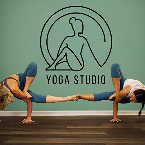 Gran Estudio De Yoga Familia Etiqueta De La Pared Artista Decoración Del Hogar Etiqueta De La Pared Removible Decoración De La Pared 54X57Cm