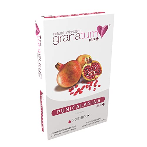Granatum Plus | Extracto de Granada | Punicalagina Plus | Pomanox | Complemento Alimenticio | Origen España | Polifenoles | (1 Caja de 28 Cápsulas)
