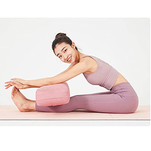 Graootoly Almohada de yoga suave lavable de poliéster rectangular portátil para yoga, almohada para dormir, suministros de fitness, rosa