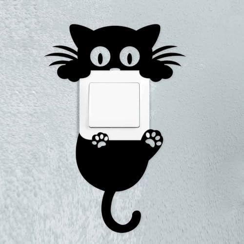 Graz Design - Adhesivo decorativo para interruptor de luz y enchufes (autoadhesivo), diseño de gatos